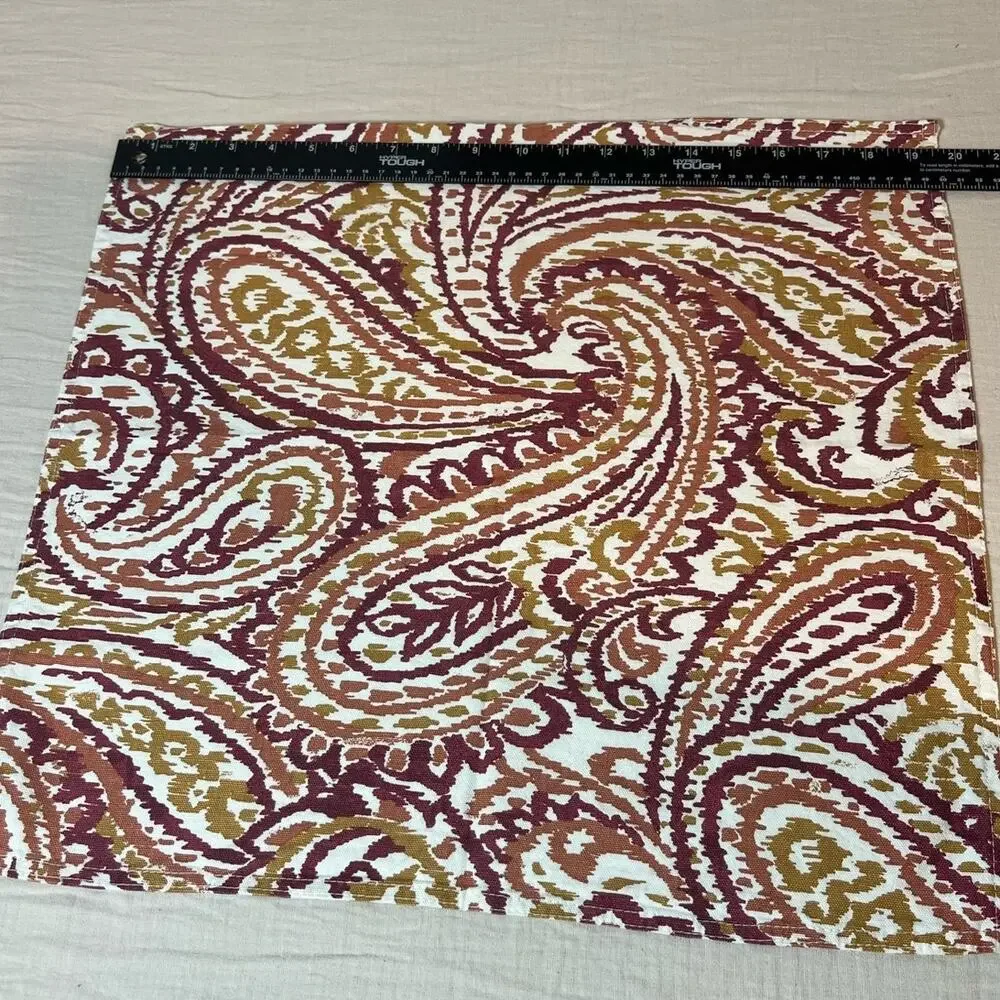 Cynthia Rowley Napkin Set 100% Cotton Paisley 7 In All‎